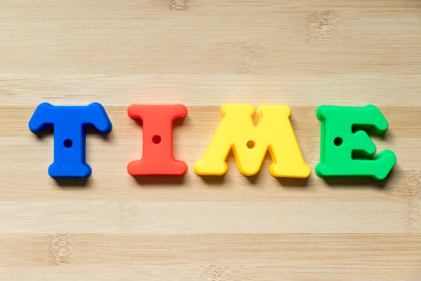 istock Color plastic alphabet in word time on wood background 1066203754