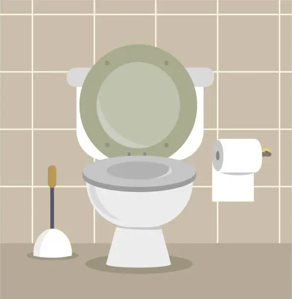Vector illustration of cartoon toilet illustration