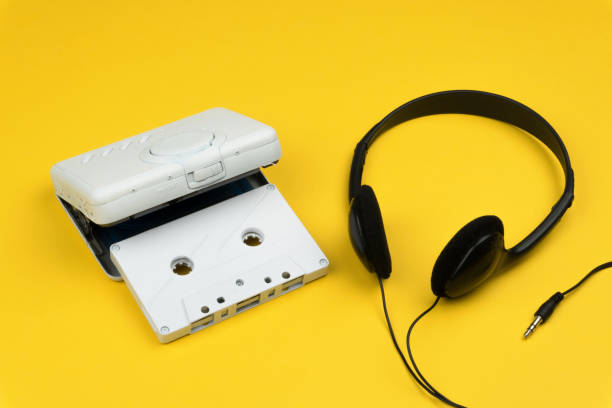 istock a white audio cassette tape and a white portable cassette player 1066209966