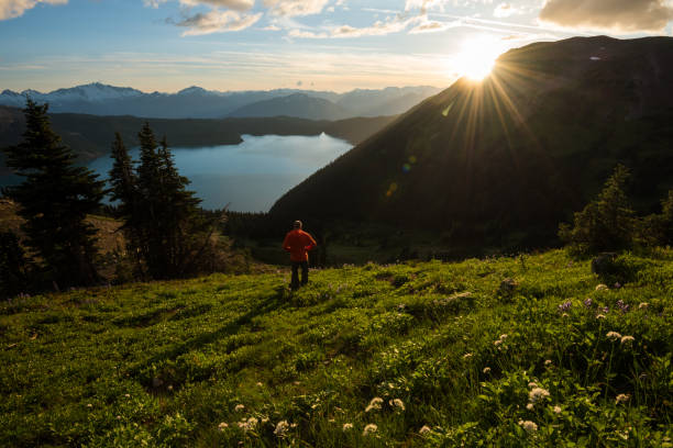 istock Solo hiking adventure in the mountains 1066210404