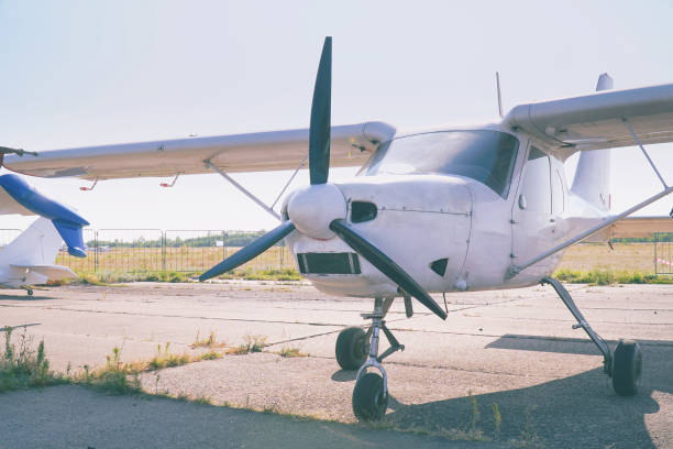 istock Light single-engine aircraft at the airport 1066210960