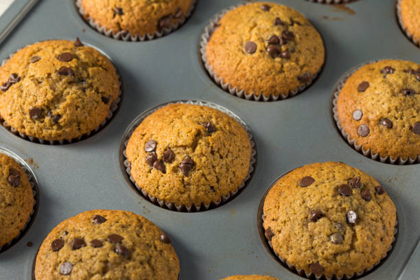 istock Sweet Homemade Chocolate Pumpkin Muffins 1066211044
