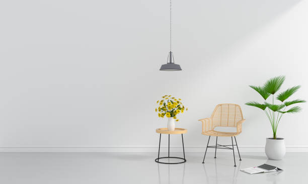 istock Chair in white room for mockup, 3D rendering 1066213890