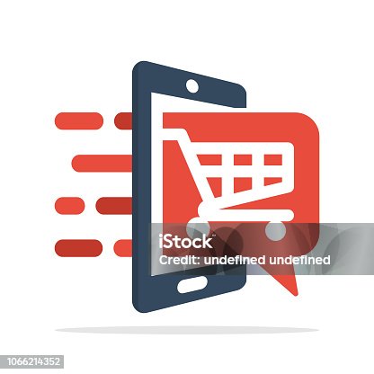 istock Vector illustration icon with mobile application concept for shopping services 1066214352