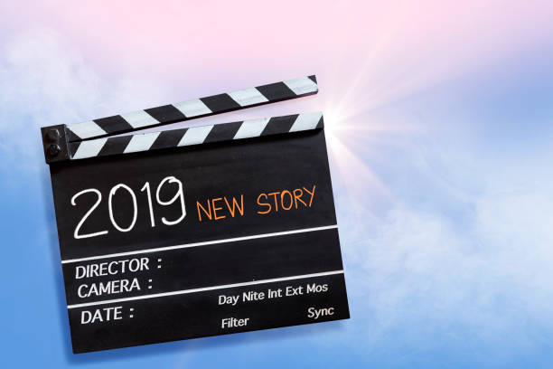 istock 2019 story ,text title on movie Clapper board 1066227284