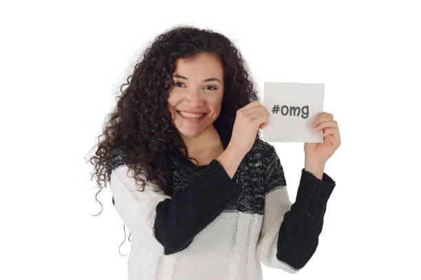 istock Young woman showing copy space. 1066227434