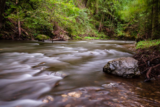 istock long exposure rocky mountain river in summer with high water stream level 1066237010