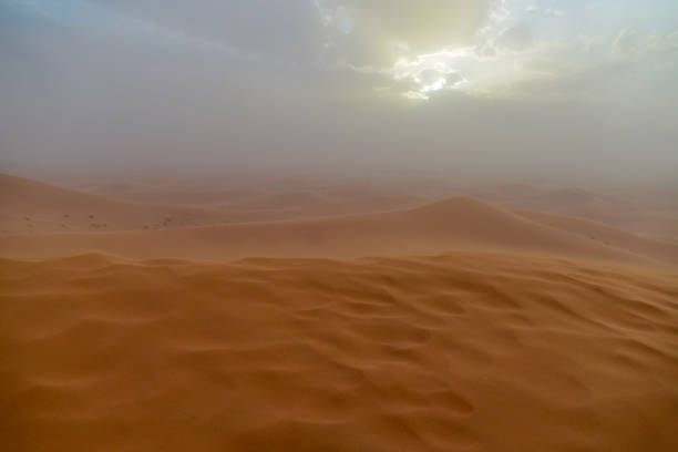 upcoming sandstorm in the sahara at erfoud