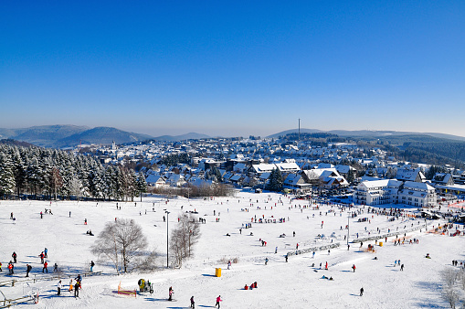 panoramic view of slope in winterberg, germany