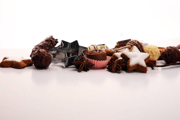 istock Baking christmas cookies. chocolate, cinnamon stars and spices. 1066248932