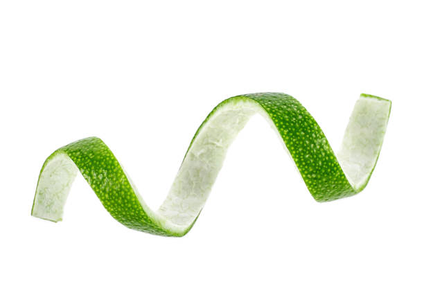 istock Lime twist isolated on a white background 1066254480