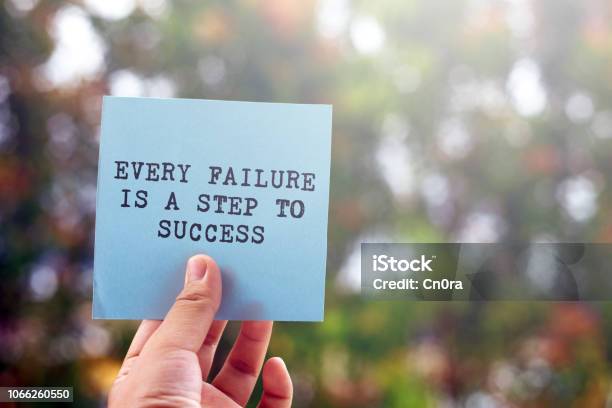 Inspirational Quote Every Failure Is A Step To Success Stock Photo - Download Image Now