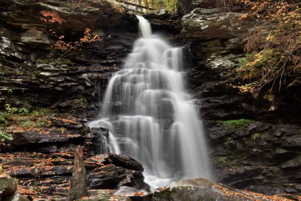 istock fall waterfalls at rickett's glen 1066270950