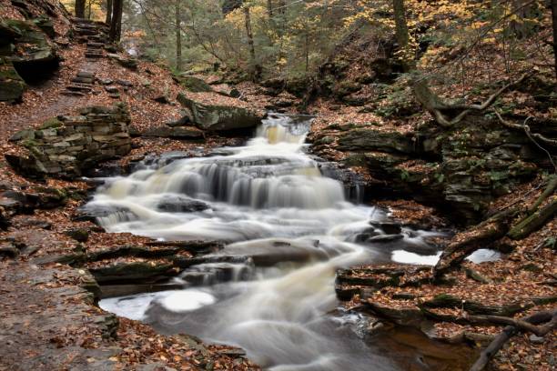 istock fall waterfalls at rickett's glen 1066271558