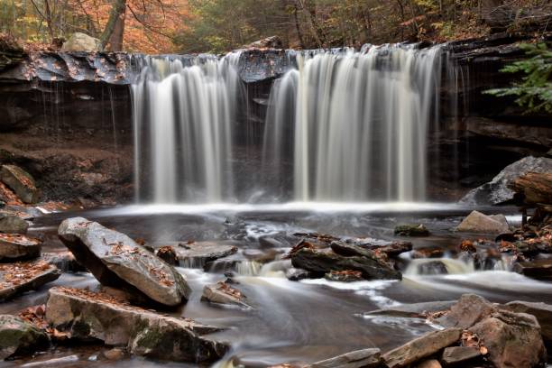 istock fall waterfalls at rickett's glen 1066272668