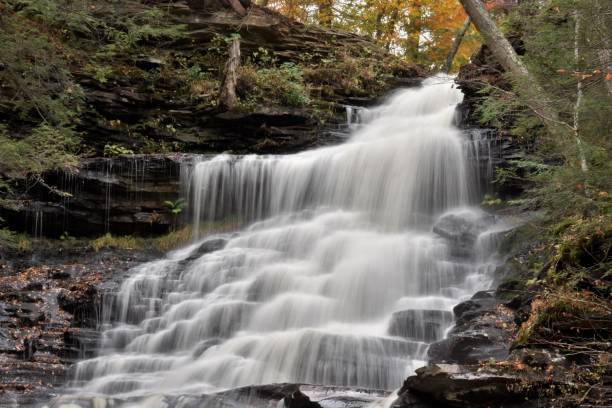 istock fall waterfalls at rickett's glen 1066272924