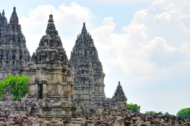 Prambanan temple in Java island, Indonesia. stock photo