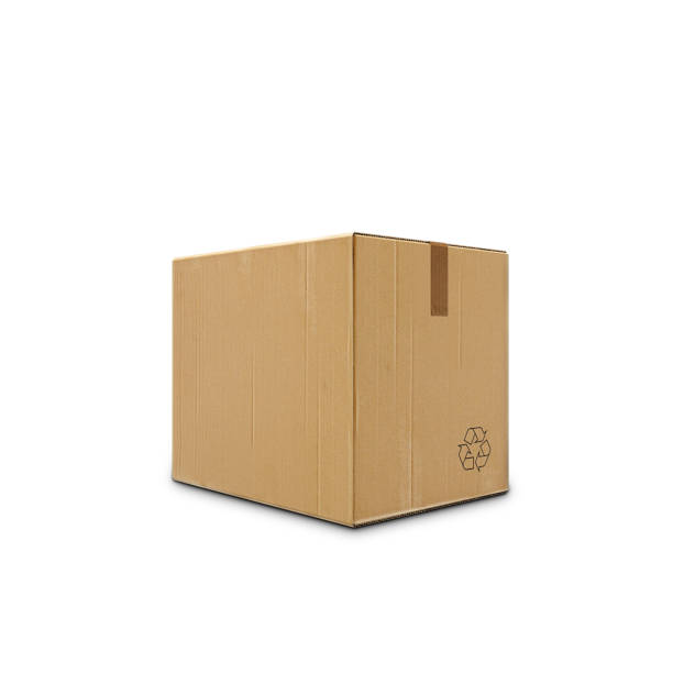 cardboard boxes - cardboard box package box label imagens e fotografias de stock