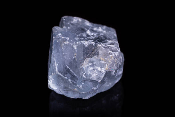 istock Macro mineral stone angelite on black background 1066282598