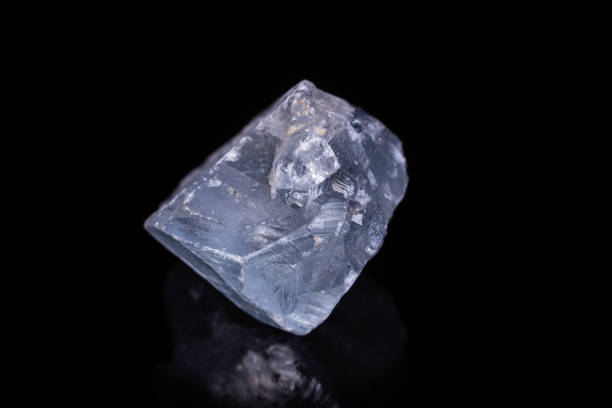 istock Macro mineral stone angelite on black background 1066282782