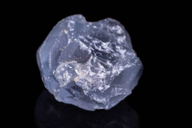 istock Macro mineral stone angelite on black background 1066282954