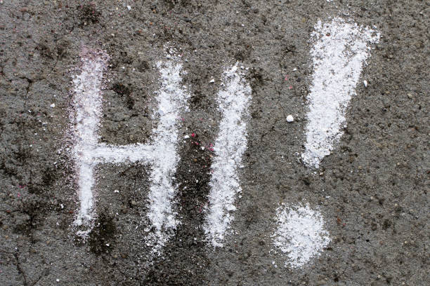 istock Colorful chalk drawing: word HI 1066284174