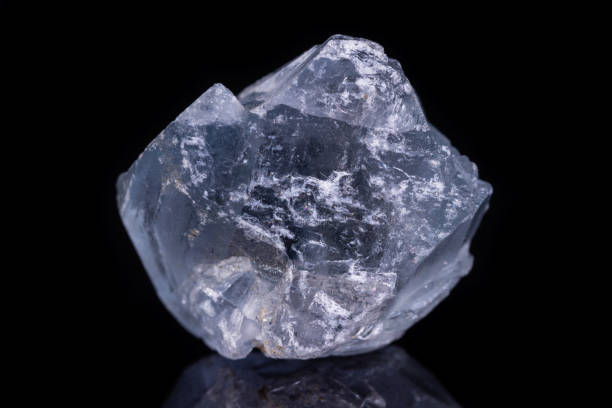 istock Macro mineral stone angelite on black background 1066284182