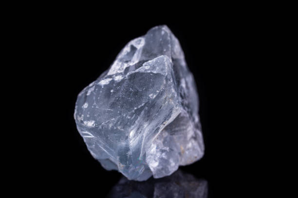 istock Macro mineral stone angelite on black background 1066284264