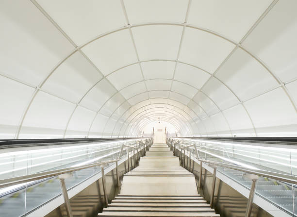 istock Escalators of a modern underground Metro station. 1066284644