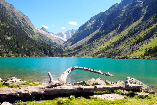 wonderful blue altitude lake of the circus Gavarnie in the French Pyrenees wonderful blue altitude lake of the circus Gavarnie in the French Pyrenees. gavarnie stock pictures, royalty-free photos & images