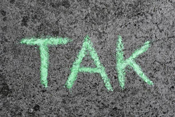 istock Colorful chalk drawing on asphalt: Polish word YES 1066286990