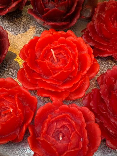 istock Red roses candles from above 1066288498