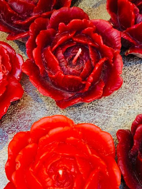 istock Red roses candles from above 1066288522