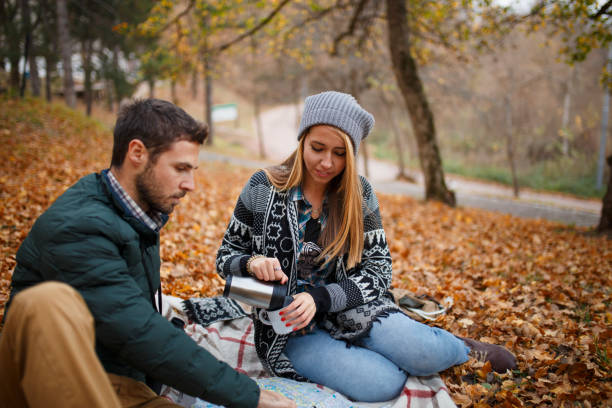 istock Young couple planning their trip with map 1066288682
