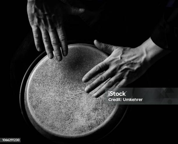 Black And White Picture Of A Bongo Player Stock Photo - Download Image Now - Drummer, Africa, Bong