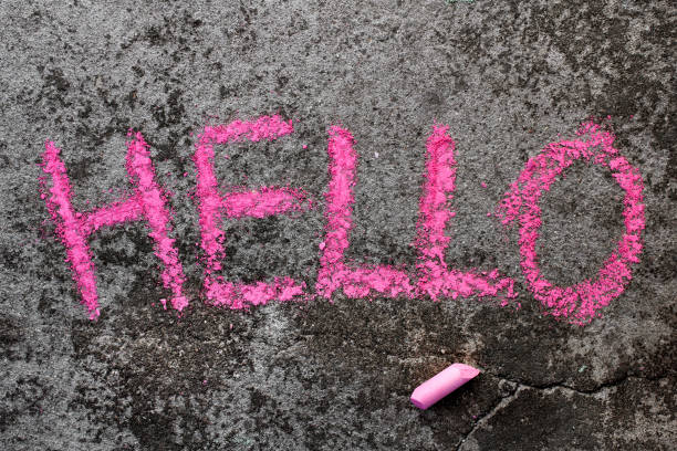istock Colorful chalk drawing: Pink word HELLO 1066291980