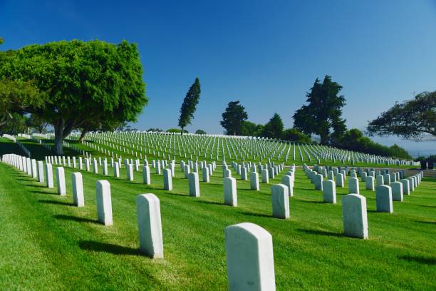 istock Veterans Cemetery Markers 1066293022