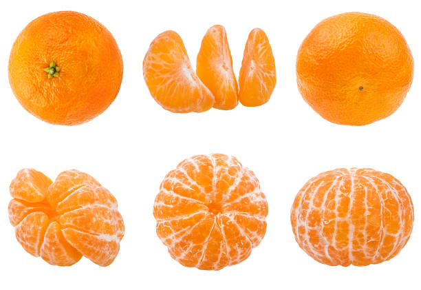 istock Peeled mandarin orange segments isolated on white background with clipping path 1066295426