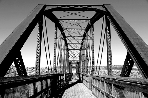 Historical Guffey Railroad Bridge across the Snake River in Idaho