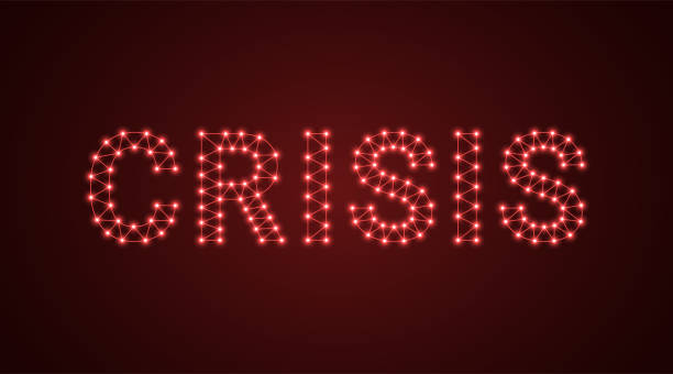 istock Inscription of Crisis with neon lamps. Vector text 1066298188