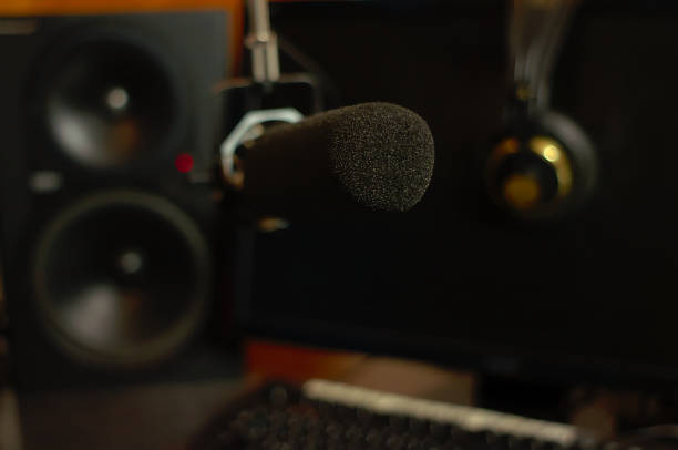 istock A shotgun microphone in a recording studio 1066302082