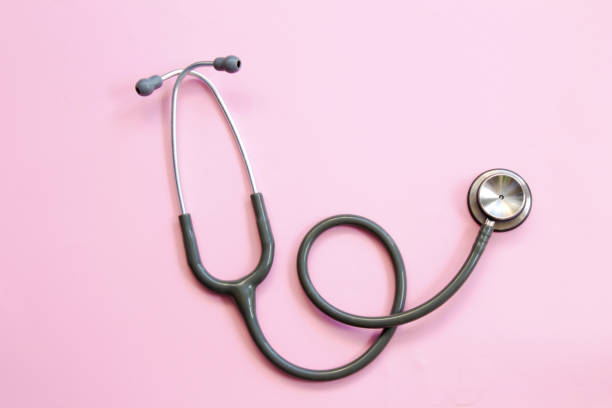 istock Medical concept. Stethoscope on the pink background 1066303190