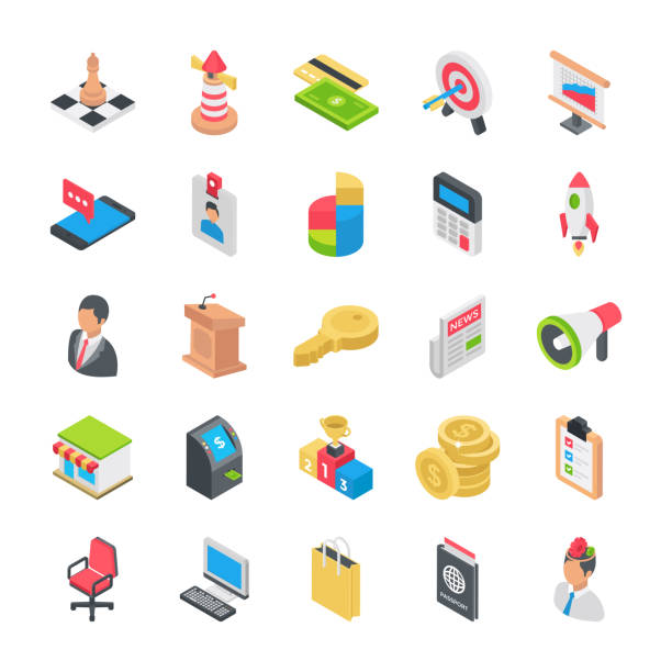 Business Flat Icons The icons pack of flat  business elements is offered to represent numerous business activities and equipments along with business planning, The icons are designed with enticing graphics and by keeping need of the time in mind. Have this pack to market yourself in a better way and use them for wide ranging respective projects rocket launch platform stock illustrations
