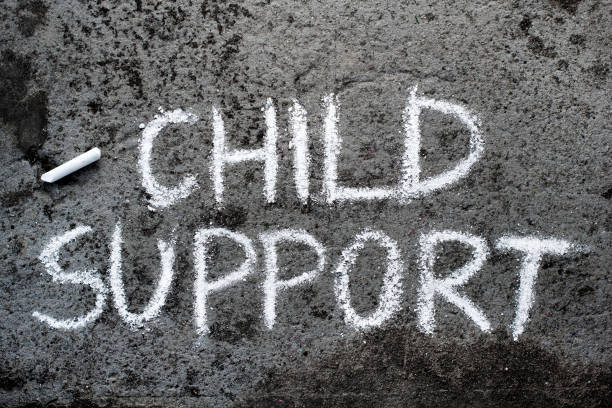istock Colorful chalk drawing on asphalt: words CHILD SUPPORT 1066310032