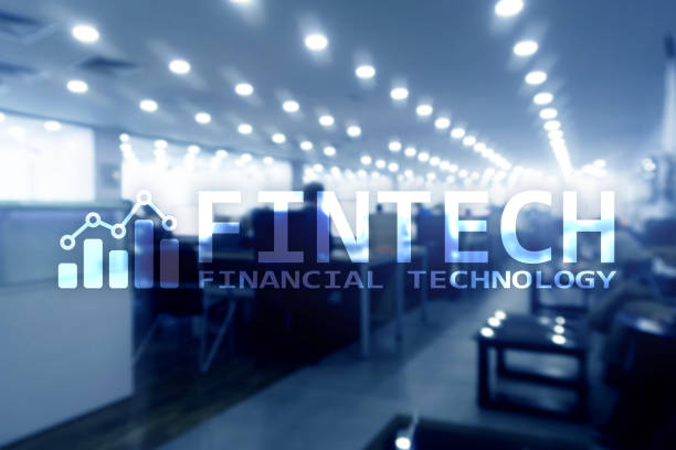 istock FINTECH - Financial technology, global business and information Internet communication technology. Skyscrapers background. Hi-tech business concept. 1066310560