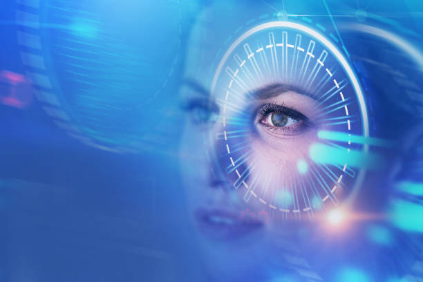 istock Face of young woman, gui interface 1066310600