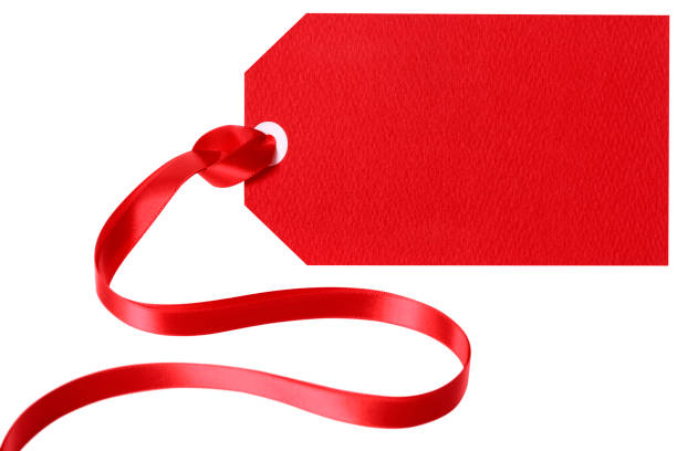 istock Red gift tag with ribbon 1066318238