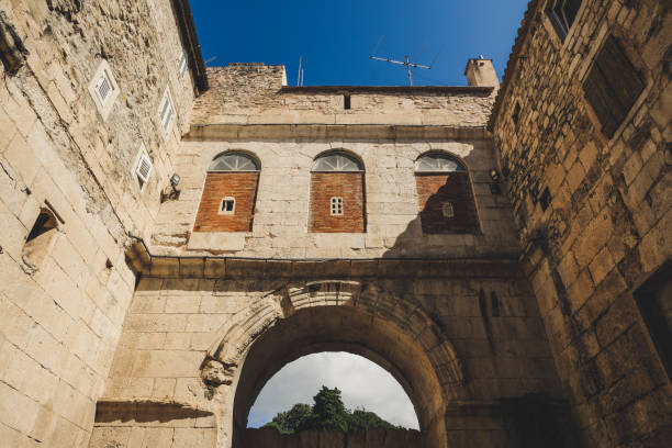 istock Windows, wall and entrance to old town Split, Croatia 1066326574