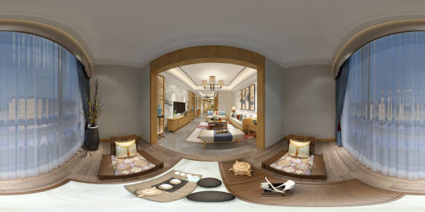istock 360 Degrees Living and Dining Room. 3D Render. 1066328980