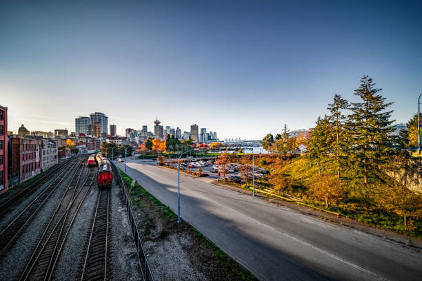 istock Freight lines with Vancouver city skyline 1066357768